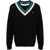 Fred Perry FRED PERRY FP STRIPED TRIM V NECK JUMPER CLOTHING BLACK