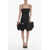 ROTATE Birger Christensen Satin Leiza Sheath Dress With Contrasting Ruffles Black