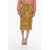 MARINE SERRE Gold Line Floral Embroidey Carpet Fringed Skirt Green