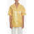 ETRO Basket-Weave Nylon Short-Sleeved Overshirt With Paisley Moti Yellow
