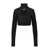 COURRÈGES Courrèges  Cropped Sweater Circle Mockneck Rib Knit Clothing Black