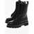 Alaïa Lace-Up Leather Combat Booties With Micro Metal Eyelets Black