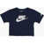 Nike Logo Printed Boxy Fit Crew-Neck T-Shirt Blue