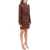 SALONI Rina B Mini Dress In Jacquard Silk AKINA WINE