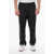 424 Solid Color Track Pants With Contrasting Details And Ankle Z Black