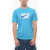 Nike Swim Crew-Neck Hydrogu T-Shirt With Maxi Frontal Logo Light Blue