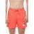Nike Swim Solid Color Swim Shorts With Printed Logo Orange