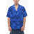 Valentino Garavani Camp Collar Cotton Shirt With Camouflage Motif Blue