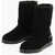 Moschino Love Solid Color Boots With Faux Fur Lining Black