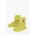 Moschino Love Solid Color Ankle Boots With Faux Fur Lining Green