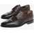 CORNELIANI Leather Brogue Derby Shoes Brown