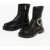 Moschino Love Leather Boots With Zip Closure And Silver-Tone Heart Black