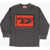 Diesel Red Tag Long Sleeve Tdasiml Crew-Neck T-Shirt With Print Gray