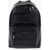 Versace Jeans Couture Textured Faux Leather Backpack With Embossed L Black