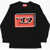 Diesel Red Tag Long Sleeve Tdasiml Crew-Neck T-Shirt With Print Black