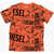 Diesel Red Tag Two-Tone All-Over Logo Tlope Crew-Neck T-Shirt Orange