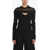 NENSI DOJAKA Long Sleeve Top With See-Through Inserts And Cut-Out Details Black