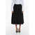 Prada Virgin Wool Pleated Panno Skirt With Belt Loops Black