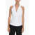 Moschino Boutique Bare Back Cotton Vest With Buckle White