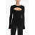ANDREADAMO Ribbed Velour Top With Cut-Out Detail Black