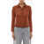 Vince Mohair-Blend Sheer Sweater With Polo Collar Brown
