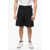 Alexander McQueen Cotton Shorts With Side Maxi Zips Black