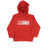 Diesel Red Tag Solid Color Smul Over Hoodie With Printed Logo Red