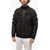 Balmain Ruched Leather Bomber Black