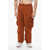SUNNEI Rip-Stop Motif Nylon Cargo Pants With Ankle Zip Brown
