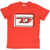Diesel Red Tag Solid Color Tdasi T-Shirt With Printed Logo Red
