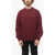 SUNNEI Fleeced-Cotton Crew-Neck Sweatshirt With Embossed Logo Burgundy