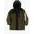 Diesel Red Tag Two-Tone Rip Stop Checked Jbills Padded Jacket Black