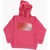 Diesel Red Tag Brushed Cotton Selsc Hoodie With Printed Logo Pink