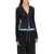 DION LEE Lace-Up Cardigan BLACK STORM BLUE