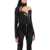 MUGLER Long-Sleeved Swirly Bodysuit BLACK NUDE01