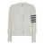 Thom Browne Milano Classic V Neck Cardigan W/ 4 Bar Stripe In Cotton Crepe WHITE
