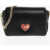 Moschino Love Faux Leather Crossbody Bag With Golden Chain Black