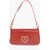 Moschino Love Crocodile Effect Faux Leather Shoulder Bag Red