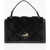 Moschino Love Solid Color Handbag With Faux Fur Detail And Removable Black