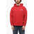 Kenzo Brushed Cotton Hoodie With Printed Logo Red