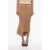 Stella McCartney Ribbed Asymmetric Skirt With Wide Slit Brown