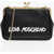 Moschino Love Solid Color Handbag With Printed Logo And Removable Cha Black