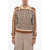 DODO BAR OR Stretchy Woven Beno Zip-Up Sweatshirt With Rhinestones Detai Brown