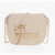 Moschino Love Faux Leather Saddle Bag With Golden Chain And Maxi Logo Beige