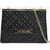 Moschino Love Quilted Faux Leather Shoulder Bag With Golden Details Black