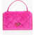Moschino Love Faux Leather Hand Bag With Faux Fur Details Pink