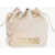 Moschino Love Faux Leather Bucket Bag With Golden Maxi Logo Beige