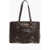 Moschino Love Faux Leather Shoulder Bag With Ruffe Details Brown