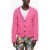 Marni Aran Virgin Wool Cardigan With Visible Stitchings Pink