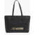 Moschino Love Faux Leather Tote Bag With Golden Embossed Maxi Logo Black